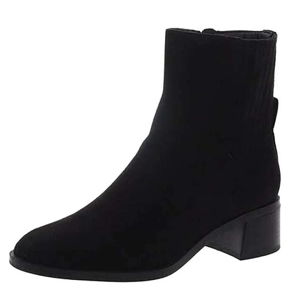New w/Box Style & Co Orleyy Faux Suede Side-Zip Stacked Heel Ankle Booties 6.5 - Picture 2 of 2